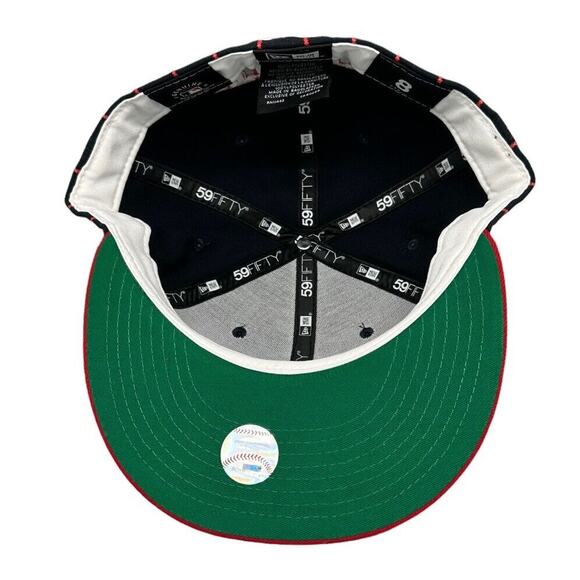 New Era 59FIFTY Atlanta‎ Braves City Arch Fitted Hat Navy Red Size 8 - Picture 8 of 8